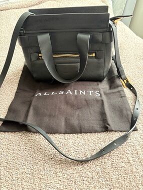 All Saints Mini Perez Leather Top Handle Bag